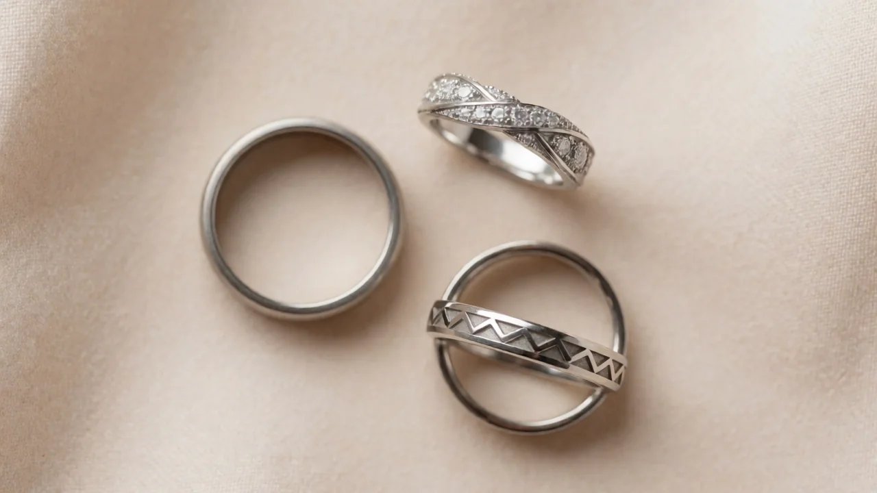 異なるデザインの結婚指輪の比較